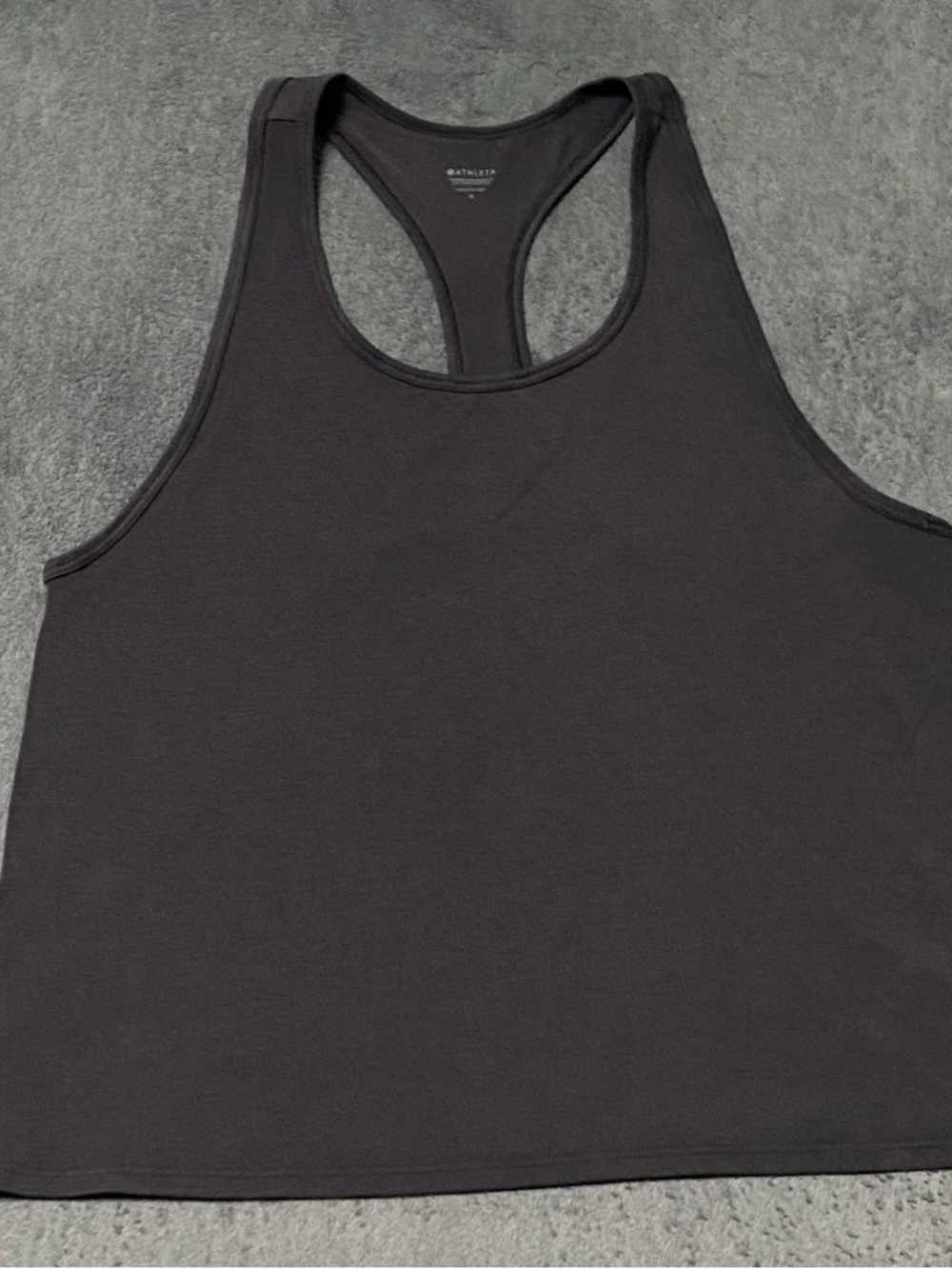 Athleta Tank Top Shirt Womens M Black Racerback Swing Loose Fit Sporty Athletic